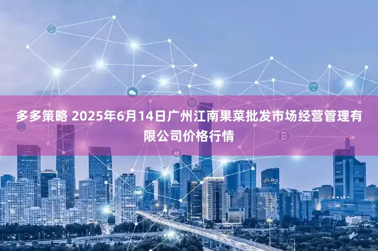 多多策略 2025年6月14日广州江南果菜批发市场经营管理有限公司价格行情